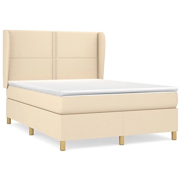 vidaXL Boxspringbett mit Matratze Creme 140x200 cm Stoff1372742 günstig online kaufen