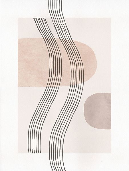 Komar Wandbild "Line Art Waves", (1 St.), Deutsches Premium-Poster Fotopapi günstig online kaufen