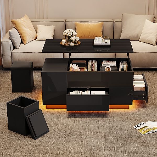 Merax Couchtisch 4-in-1 höhenverstellbar Sofatisch mit günstig online kaufen