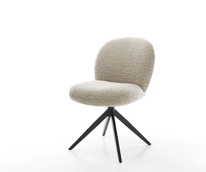 Drehstuhl Nube-Flex Webstoff Soft Beige Kreuzgestell breit Schwarz 360° dre günstig online kaufen