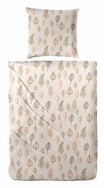 Primera Bettwäsche "Biber-Bettwäsche Autum Leaf" 2 Stk. mit floralen Motive günstig online kaufen
