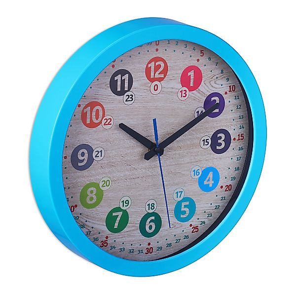 relaxdays Wanduhr Blaue Wanduhr für Kinder günstig online kaufen