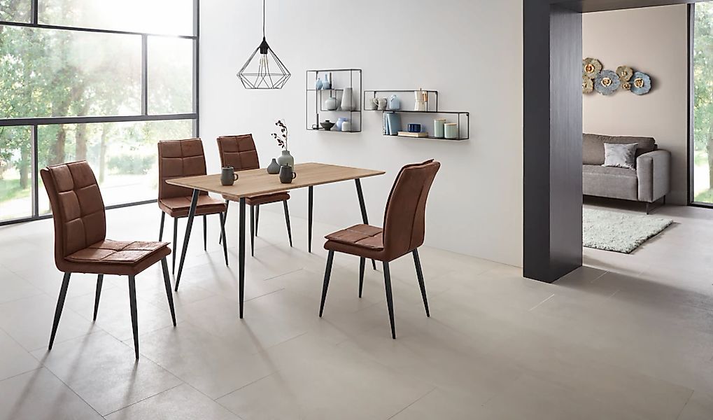 Leonique Essgruppe "Dino + Lima" 5 Stk. tlg. Set, 5-tlg, Tisch in Eiche Opt günstig online kaufen