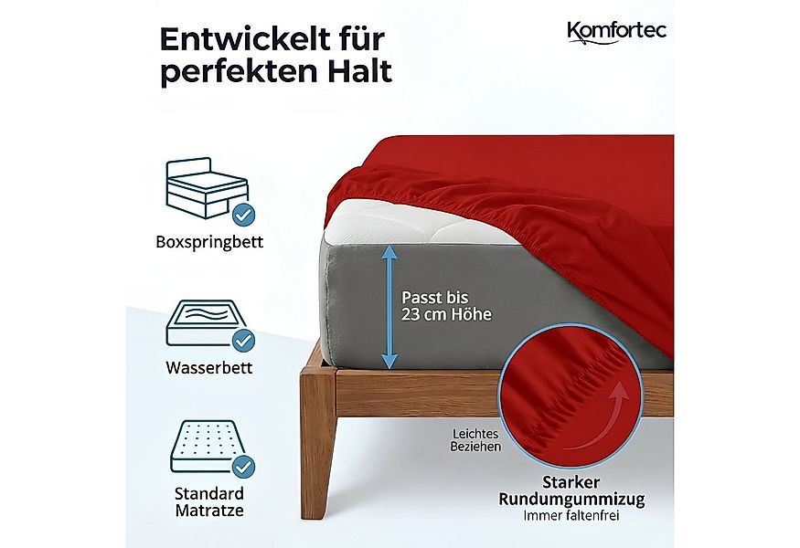 Komfortec Spannbettlaken Jersey Spannbettuch, 90x200, 140x200, 160x200, 180 günstig online kaufen