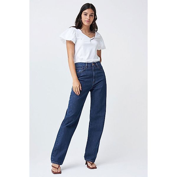 Salsa Jeans 126136-000 / Textured Kurzarm V-ausschnitt T-shirt XL White günstig online kaufen