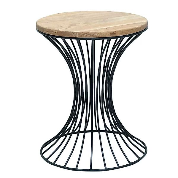 Tisch Massivholz und Metall 50 cm hoch günstig online kaufen