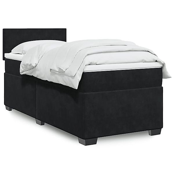 vidaXL Boxspringbett mit Matratze Schwarz 90x190 cm Samt 3288482 günstig online kaufen