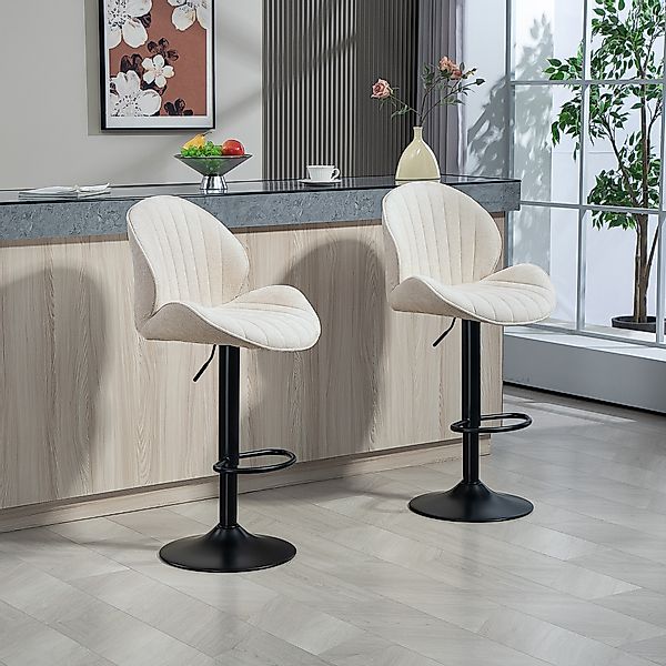 HOMCOM Barhocker 2er Set Höhenverstellbar Drehbar Tresenhocker Barstuhl mit günstig online kaufen