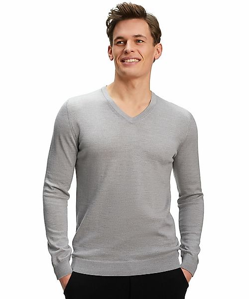 FALKE Herren Pullover V-Ausschnitt, 3XL, Grau, Uni, Wolle, 60911-340007 günstig online kaufen
