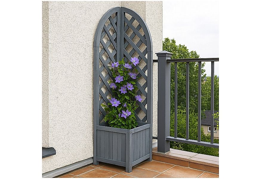HTI-Living Pflanzkübel Pflanzkübel mit Rankgitter Heidi Grau (Stück, 1 St., günstig online kaufen