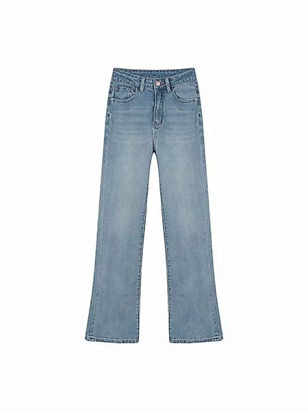 KIKI Schlaghose Damen Hohe Taille Jeans Glockenhose Herbst Hose mit Taschen günstig online kaufen