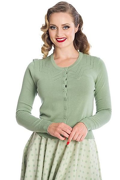 Banned Strickjacke Winter Storm Grün Retro Vintage Cardigan günstig online kaufen