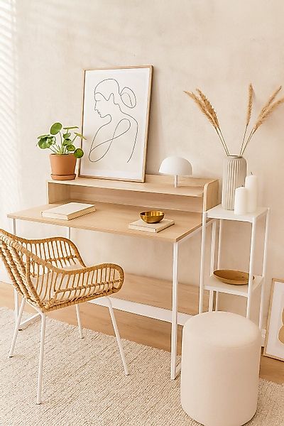 moebel-direkt-online Schreibtisch Moderner Schreibtisch mit Aufsatzregal günstig online kaufen