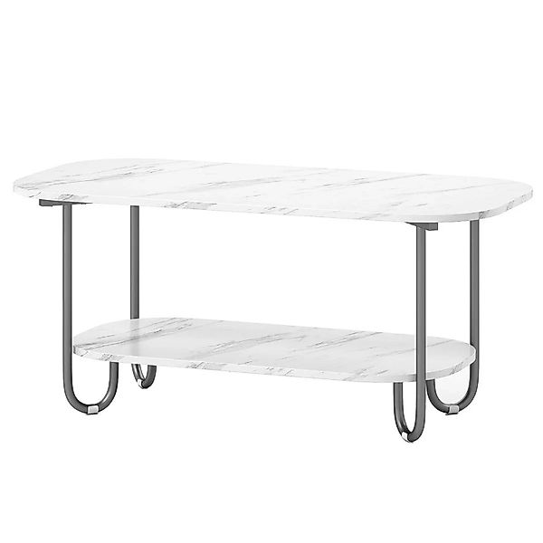 Costway Couchtisch Gold Beistelltisch Marmor Optik Kaffeetisch Holz günstig online kaufen