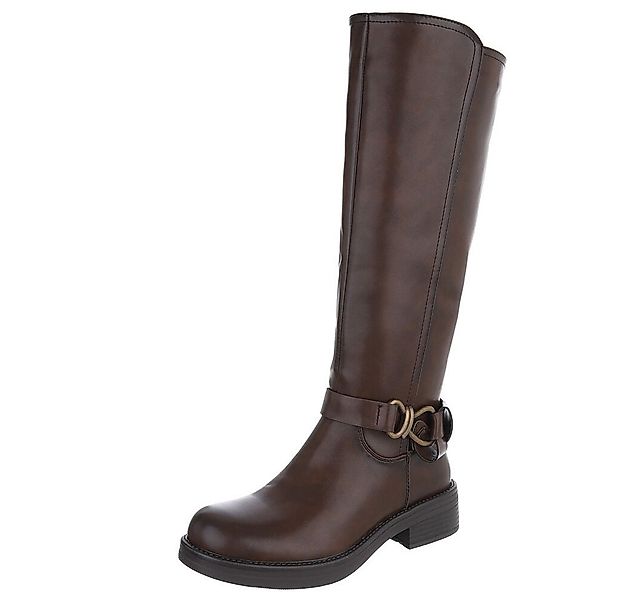 Ital-Design Elegante Damen Longboots mit Komfort und modischen Details Stie günstig online kaufen