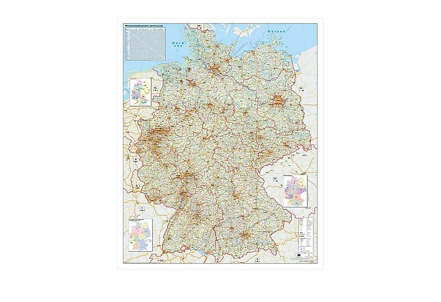 STIEFEL Poster Verkehrswegekarte Deutschland, 97 x 119 cm günstig online kaufen