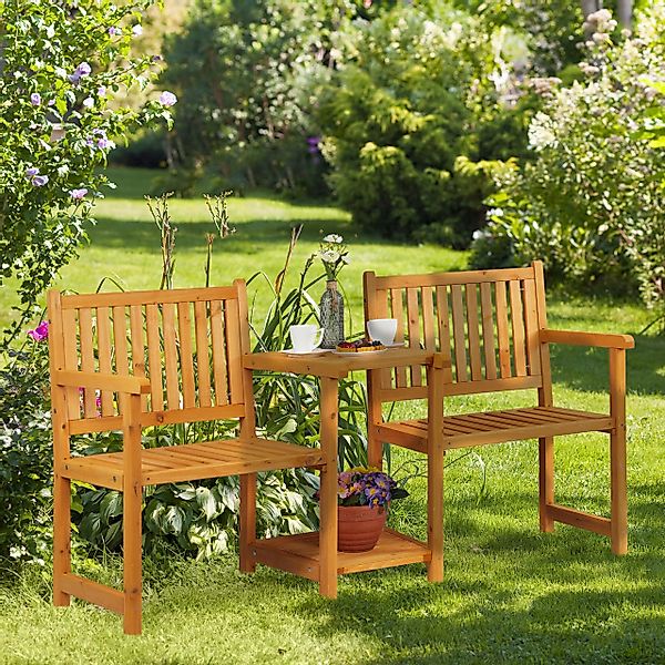 relaxdays Gartenbank mit Tisch günstig online kaufen