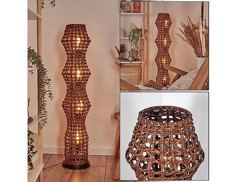 hofstein Stehlampe Stehlampe im skandinavischen Design mit Schirm aus Ratta günstig online kaufen
