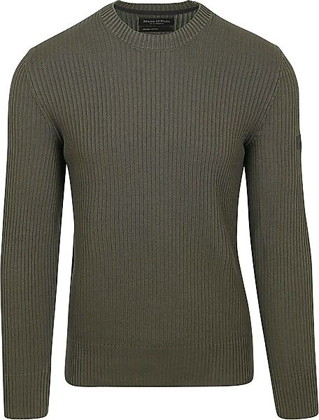 Marc O'Polo Pullover Ribbed Grün - Größe M günstig online kaufen