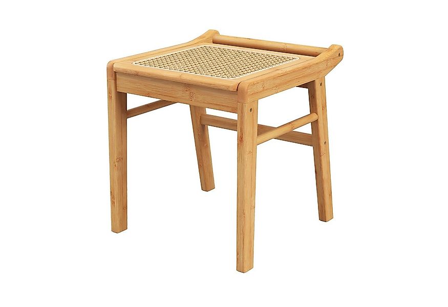 COSTWAY Sitzhocker, Bambus, mit Rattan-Oberfläche, bis 120kg günstig online kaufen
