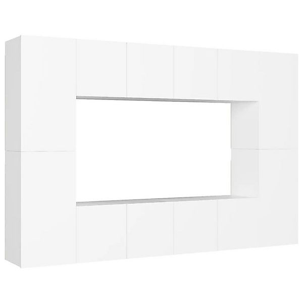 furnicato TV-Schrank 8-tlg. TV-Schrank-Set Weiß Holzwerkstoff (1-St) günstig online kaufen
