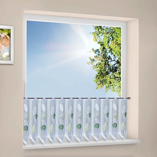 Gerster Gardine "Blätter" Durchzuglöcher 1 Stk. tlg. SB-Bistro "Blätter" günstig online kaufen