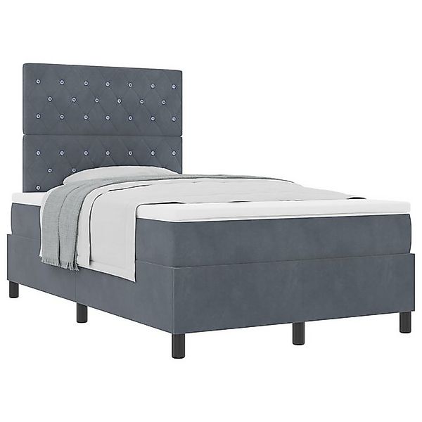 vidaXL Bett Boxspringbett mit Matratze Dunkelgrau 120x200 cm Velvet (1-tlg) günstig online kaufen