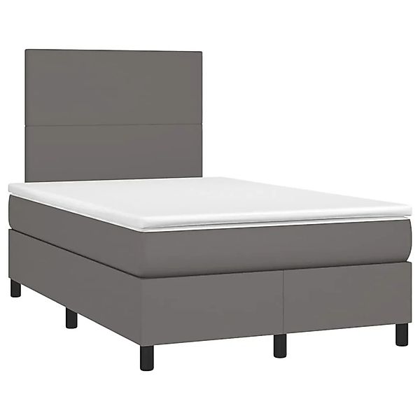 vidaXL Boxspringbett mit Matratze Grau 120x190 cm Kunstleder 3269969 günstig online kaufen