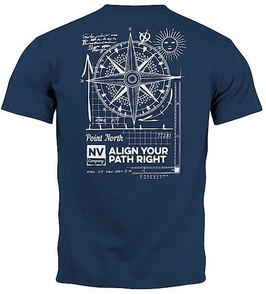 Neverless Print-Shirt Herren T-Shirt Backprint Maritim günstig online kaufen