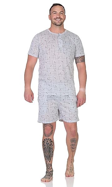 EloModa Capri-Pyjama Herren Pyjama Shorty und günstig online kaufen