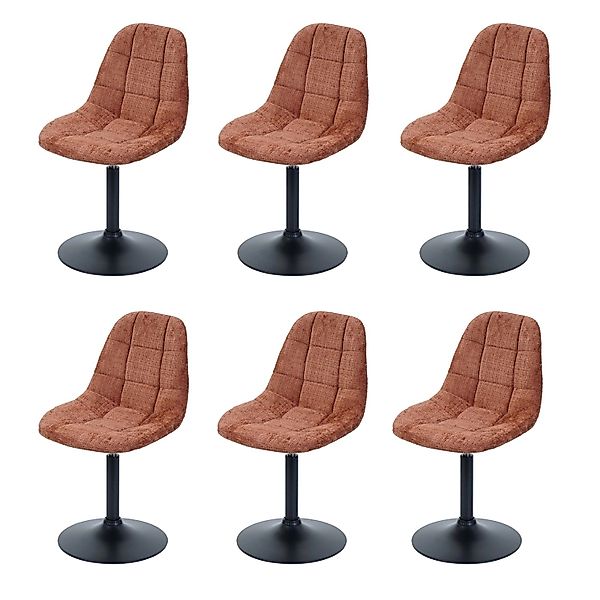 MCW Esszimmerstuhl A60 6er-Set Stoff/Textil Chenille 465g/m²Terrakotta günstig online kaufen