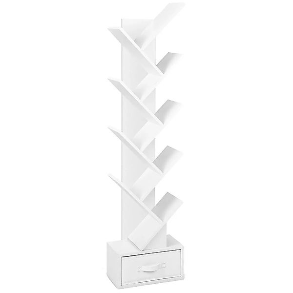 Costway Bücherregal mit Schublade 38 x 21,5 x 149,5 cm Weiß günstig online kaufen