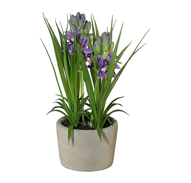 Kunstblume Kunstpflanze HYAZINTHEN im Zementtopf. Ca 21cm. Lilie getopft. L günstig online kaufen