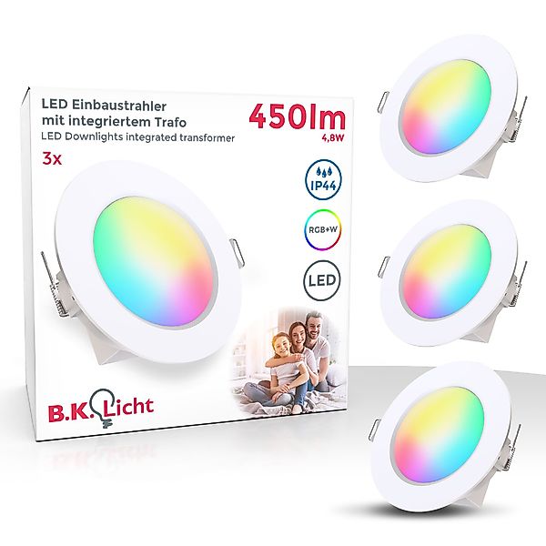 B.K.Licht LED Einbaustrahler IP44 5er-Set Bad-Einbauleuchten günstig online kaufen