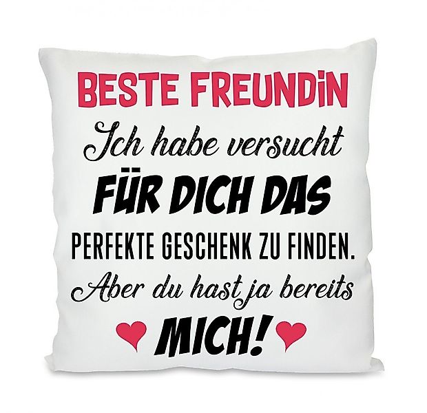 Herzbotschaft Dekokissen Kissen mit einseitigem Motiv Bester Freundin ich h günstig online kaufen
