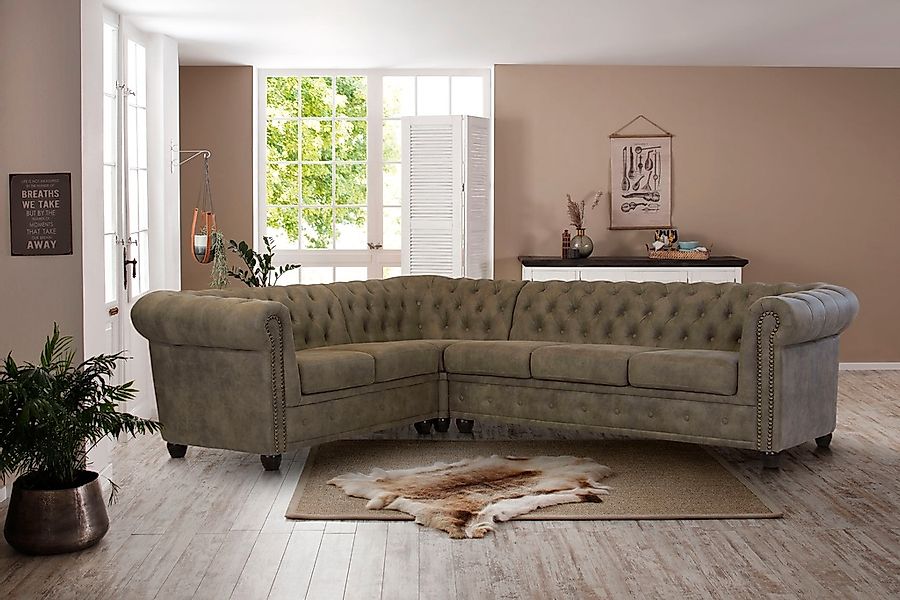 Home affaire Chesterfield-Sofa "Rysum L-Form", Chesterfield-Optik, langer S günstig online kaufen