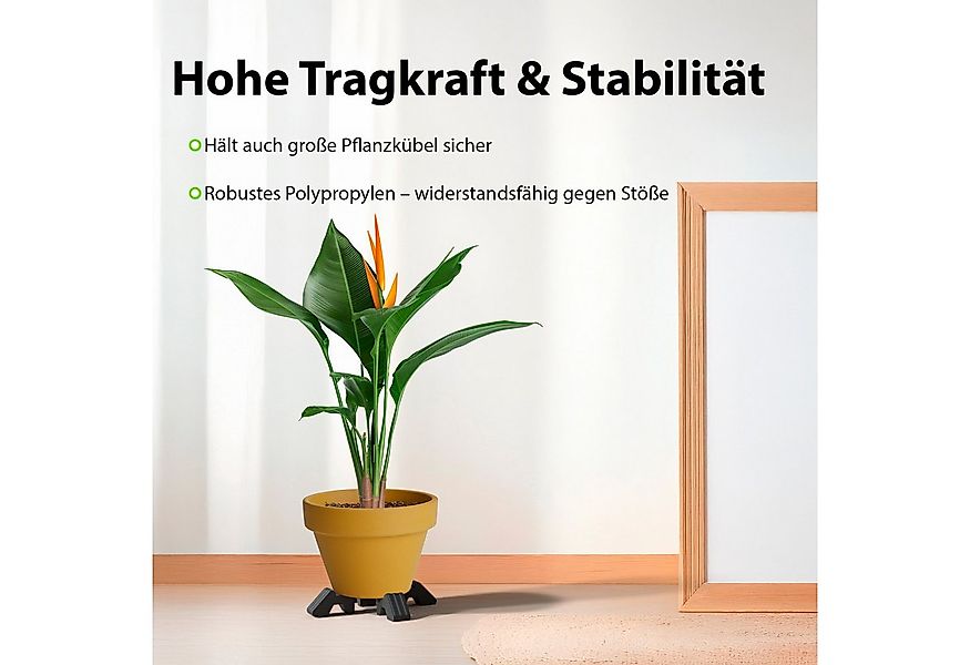 BigDean Blumentopfuntersetzer Füßchen 4x Spezial Anthrazit Blumentöpfunters günstig online kaufen