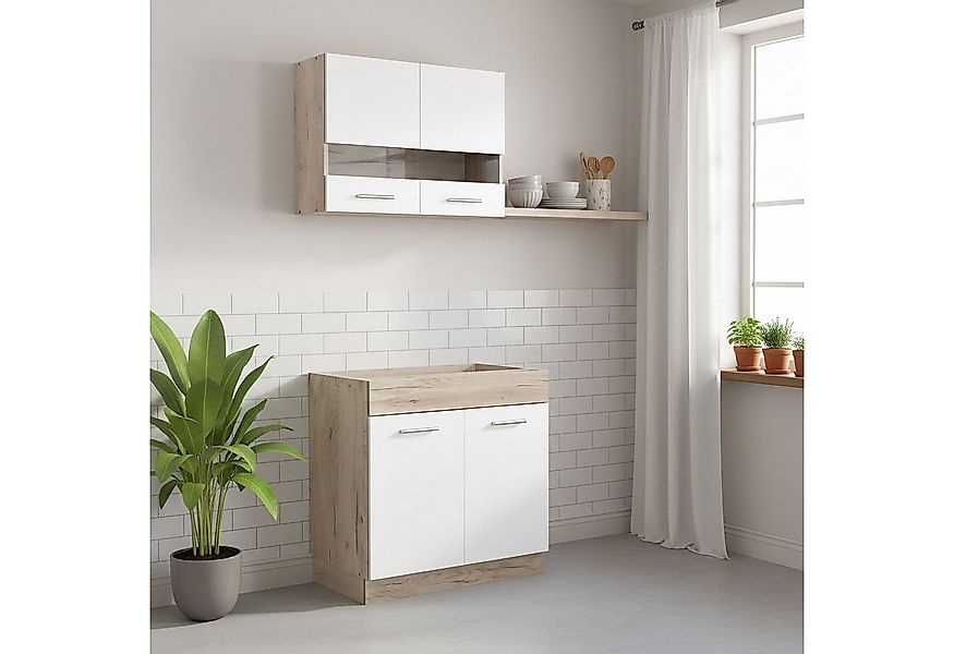 Homestyle4u Küchenzeile 80 cm ohne Geräte klein Singleküche Küchenschränke günstig online kaufen