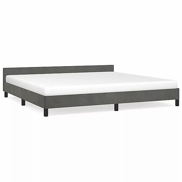 vidaXL Bettgestell mit Kopfteil Dunkelgrau 200x200 cm Samt Modell 41371141 günstig online kaufen