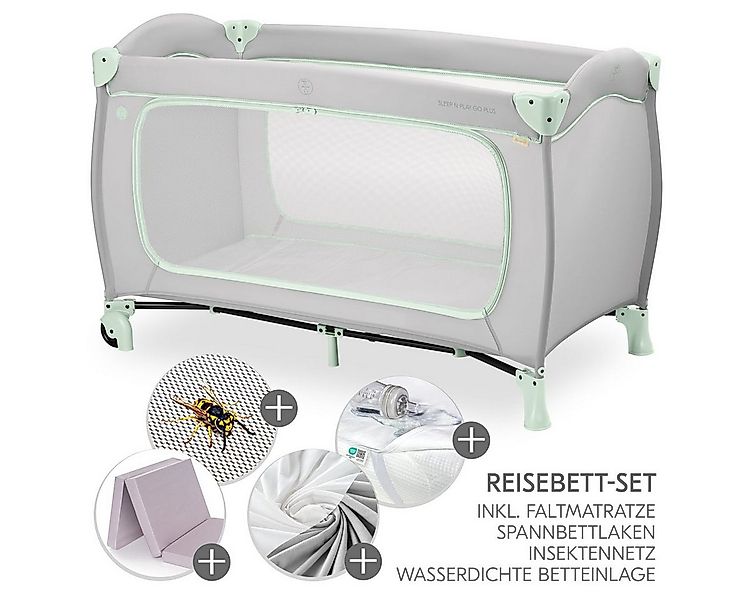 Hauck Baby-Reisebett Sleep N Play Go Plus XXL Set - Dusty Mint, Kinder Reis günstig online kaufen