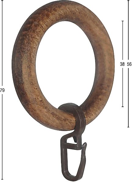 GARESA Gardinenring "Holzring mit Haken" für Durchmesser bis 28mm, einfache günstig online kaufen