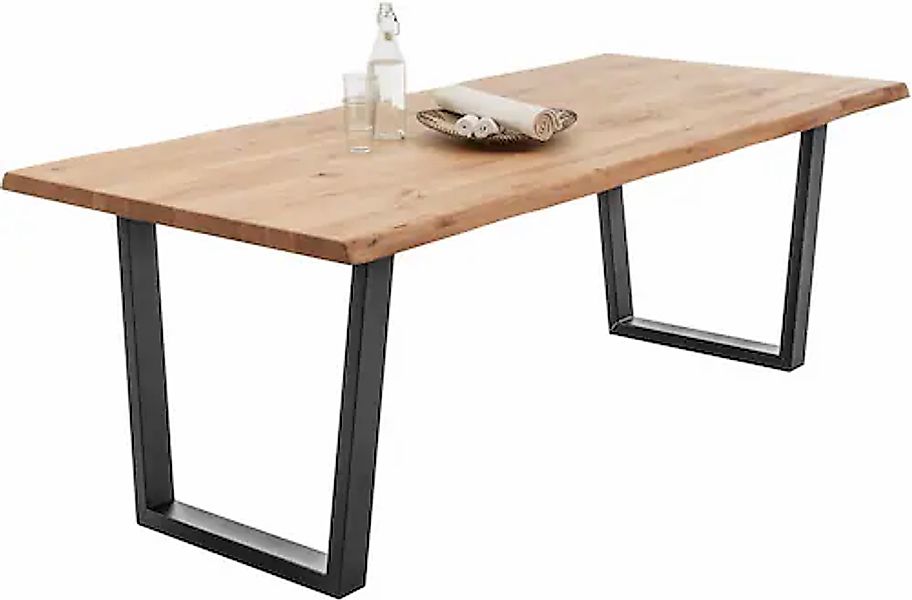 Stolkom Esstisch »Benny«, Eiche Massivholz, Tisch mit Baumkante günstig online kaufen