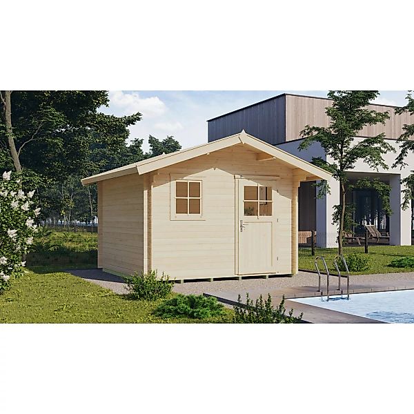 Weka Holz-Gartenhaus Satteldach Unbehandelt 380 cm x 374 cm günstig online kaufen