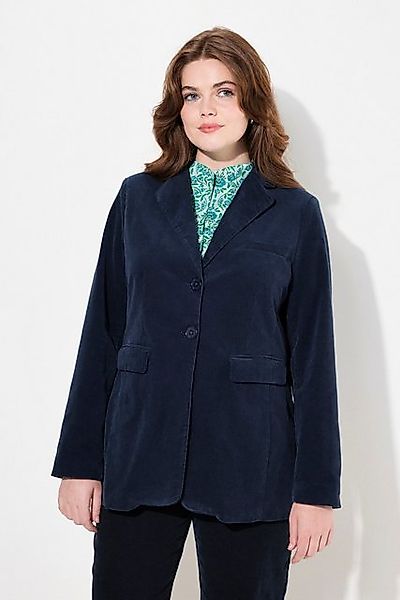 Ulla Popken Blusenblazer Cord-Blazer Reverskragen Knopfverschluss tailliert günstig online kaufen