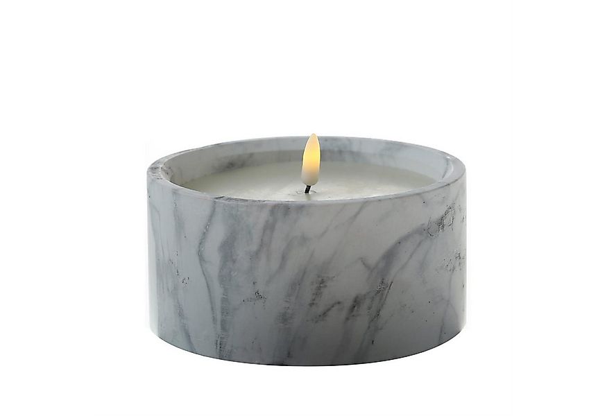 MARELIDA LED-Kerze XL LED Kerze Marmoroptik Zement Wachs 3D Flamme Timer D: günstig online kaufen