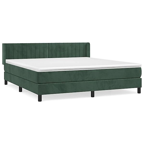 vidaXL Boxspringbett mit Matratze Dunkelgrün 180x200 cm Samt1468344 günstig online kaufen