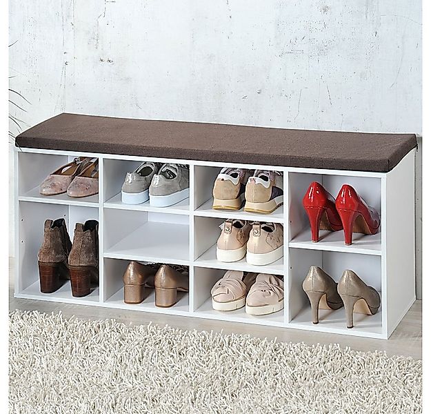 Kesper Schuhschrank Schuhschrank mit Sitzkissen, weiß, FSC günstig online kaufen