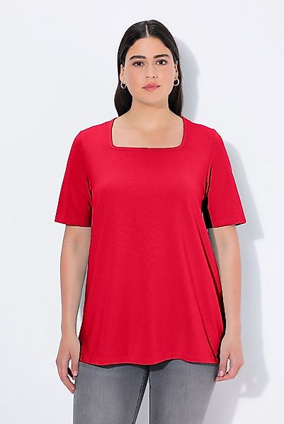 Ulla Popken T-Shirt T-Shirt A-Linie Carré-Ausschnitt Halbarm günstig online kaufen