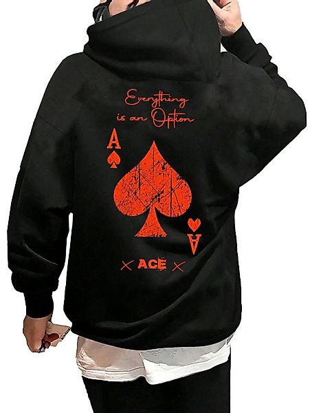 RMK Kapuzenpullover Hoodie Herren Pullover Kapuzen Karte Pik Peak Poker Ass günstig online kaufen