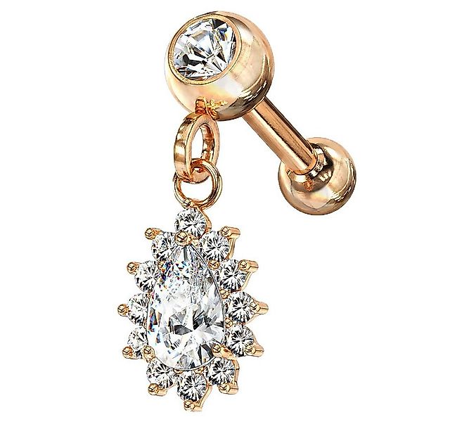 Taffstyle Piercing-Set Helix Tragus Ohr Knorpel mit Kristall Tropfen Anhäng günstig online kaufen
